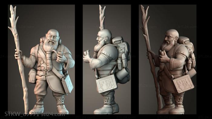 Military figurines (Dwarf Mage Men, STKW_69791) 3D models for cnc