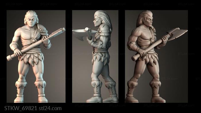 Military figurines (Human barbarian, STKW_69821) 3D models for cnc