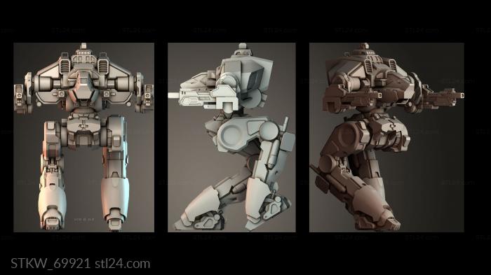 Military figurines (Mech Robot Design, STKW_69921) 3D models for cnc