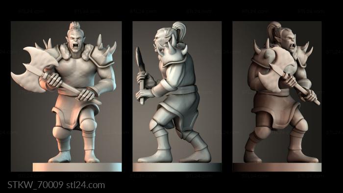 Military figurines (Orc warrior, STKW_70009) 3D models for cnc