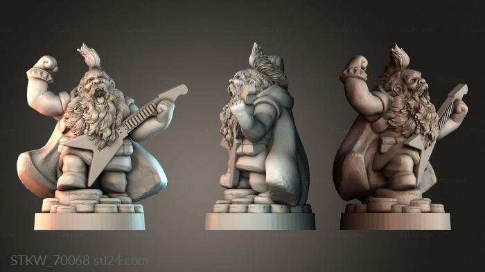 Dwarf rockstar statue man