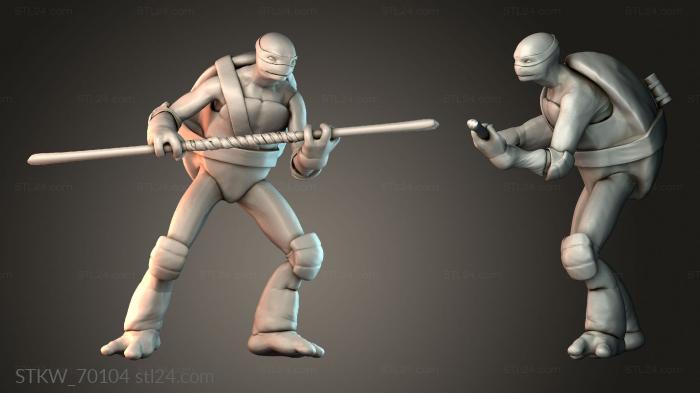 Ninja turtles holding sticks