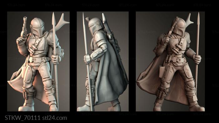 Military figurines (The mandalorian - man, STKW_70111) 3D models for cnc