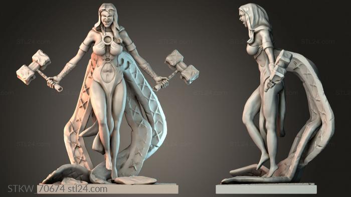 Military figurines (Women Warrior - Beast Hunter, STKW_70674) 3D models for cnc