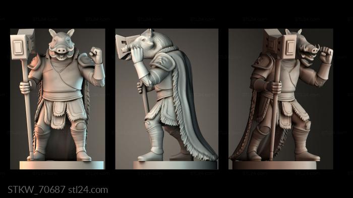 Military figurines (Wereboar, STKW_70687) 3D models for cnc