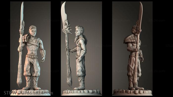 Human fighter with lance