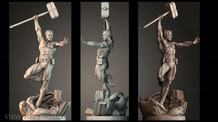 Superhero with hammer