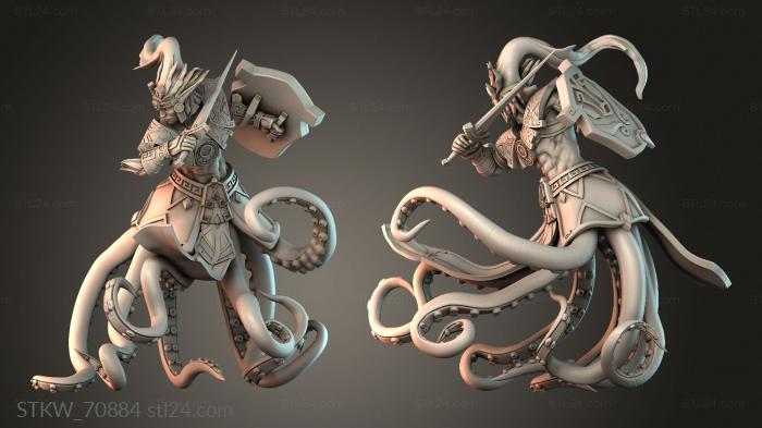 Military figurines (Cecaelia warrior, STKW_70884) 3D models for cnc