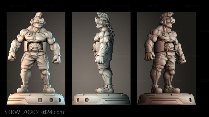 Cyberpunk brain controlled mma fighyter