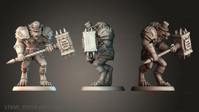 Werewolf gentleman with a mace