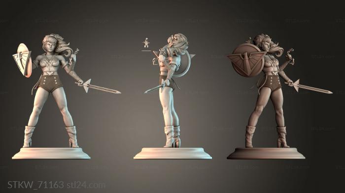 Military figurines (Wonder Woman Sword and Shield Statue, STKW_71163) 3D models for cnc