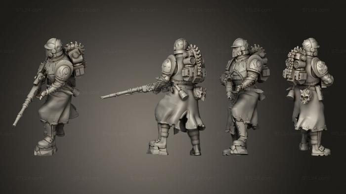 Military figurines (Guardsmen 4 Cult Guard, STKW_7141) 3D models for cnc
