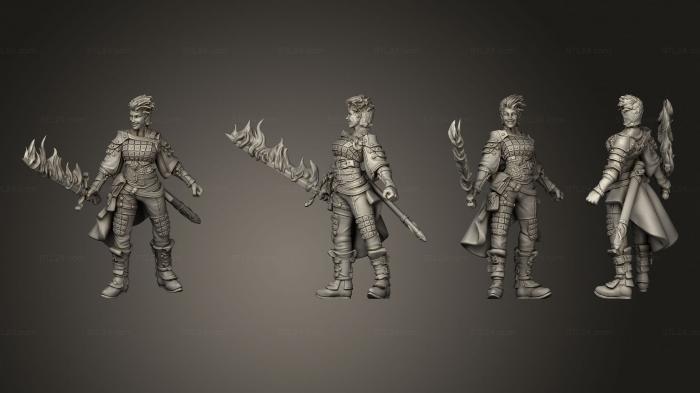 Military figurines (Guild Mage Flame Sword, STKW_7164) 3D models for cnc