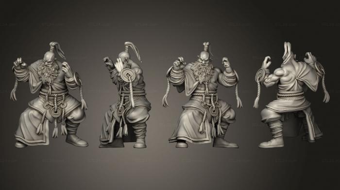 Military figurines (Half Dwarf Monk, STKW_7256) 3D models for cnc