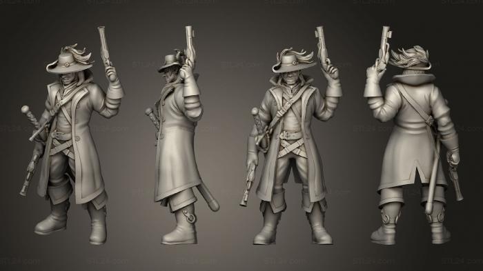 Military figurines (Half Orc Gunslinger 1, STKW_7263) 3D models for cnc