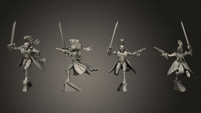 Military figurines (harlequine combat squad alpha, STKW_7319) 3D models for cnc