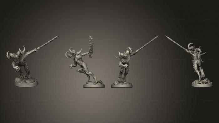 Статуэтки военные (Дьявол с мечом, STKW_7334) 3D модель для ЧПУ станка