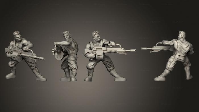 Military figurines (Heavy Gunner A, STKW_7394) 3D models for cnc