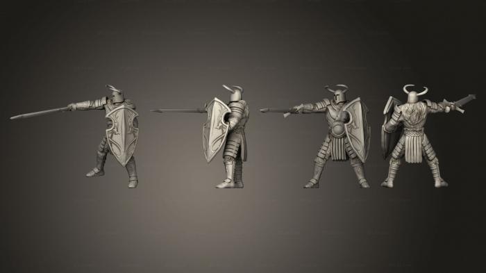 Military figurines (Helmed Barbarian Sword Shield, STKW_7431) 3D models for cnc