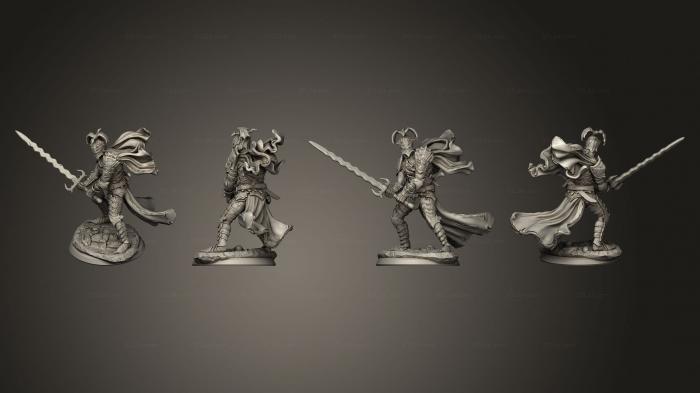 Статуэтки военные (Герой-Мужчина, Темный Рыцарь, STKW_7454) 3D модель для ЧПУ станка