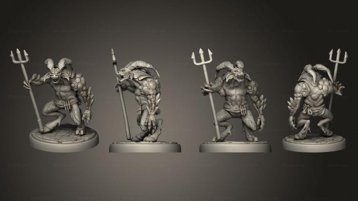 Military figurines (Horned Devil Pitchfork, STKW_7575) 3D models for cnc