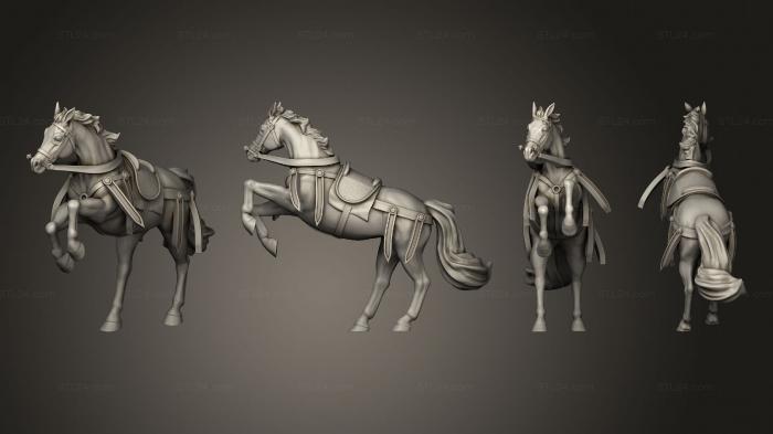 Military figurines (horse light tack rearing, STKW_7605) 3D models for cnc