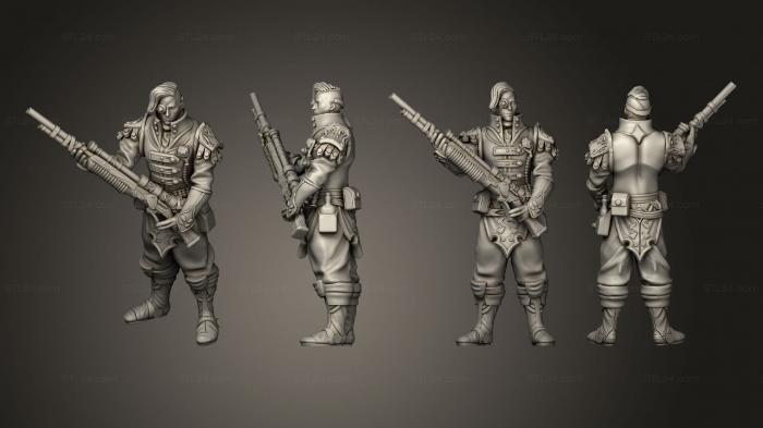 Military figurines (human artifice rifle v 3, STKW_7708) 3D models for cnc