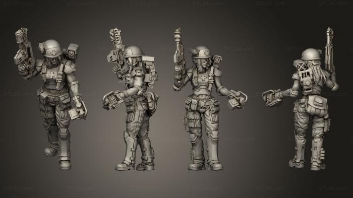 Military figurines (HUMAN COLONIAL MARINE MEDIC MORGAN DALLAS, STKW_7717) 3D models for cnc
