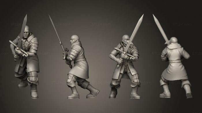 Military figurines (Human Fighter 05, STKW_7728) 3D models for cnc