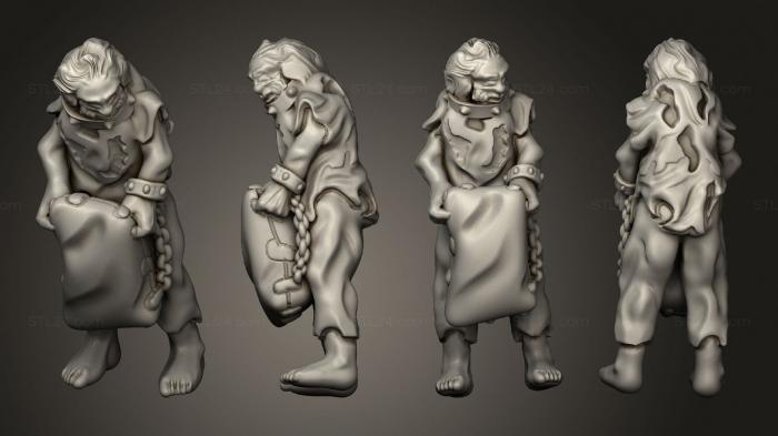 Military figurines (Human Male Slave Carrying Sack, STKW_7733) 3D models for cnc