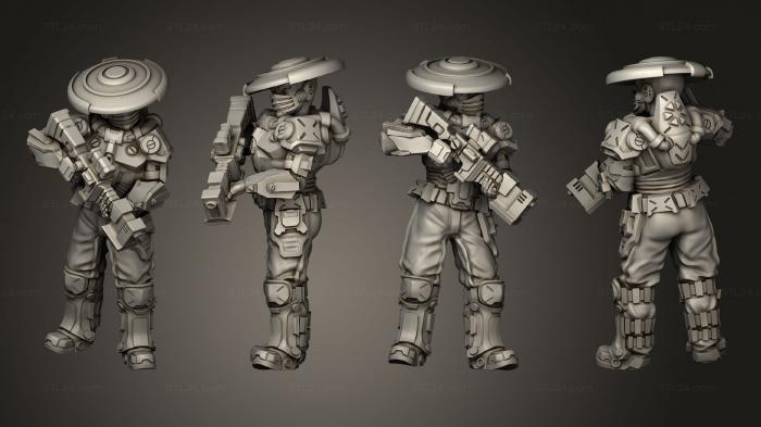 Статуэтки военные (Человек-наемник 4, STKW_7740) 3D модель для ЧПУ станка