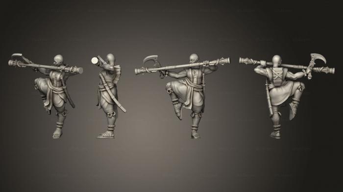 Military figurines (Human Monk Pose 05, STKW_7746) 3D models for cnc