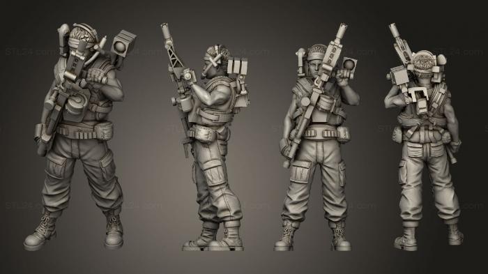 Military figurines (HUMAN SPACE MARINE REGIN VELASQUEZ, STKW_7764) 3D models for cnc