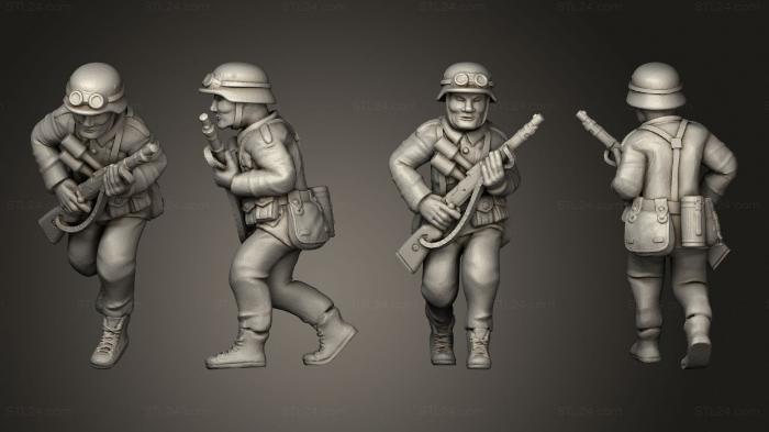 Military figurines (infantry afrika korps 04, STKW_7994) 3D models for cnc