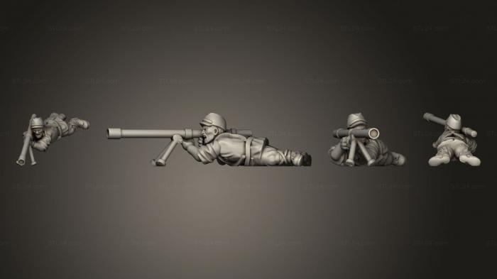 Military figurines (INFANTRY AT 15 GUNNER A, STKW_8005) 3D models for cnc