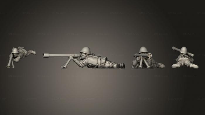 Military figurines (INFANTRY AT 15 GUNNER B, STKW_8006) 3D models for cnc