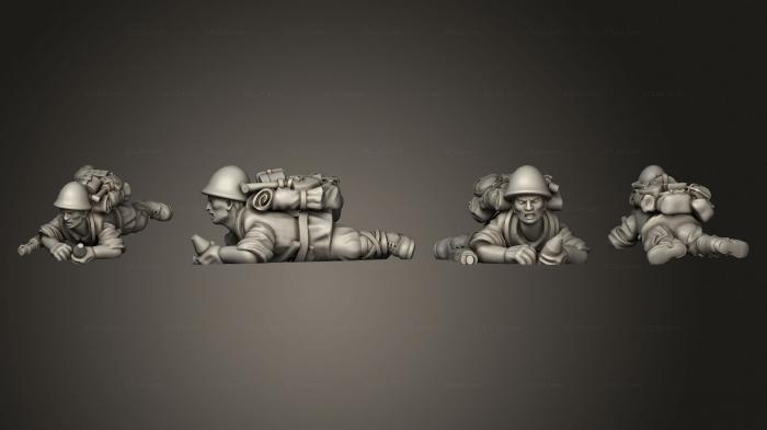 Military figurines (INFANTRY AT ASSISTANT A, STKW_8007) 3D models for cnc