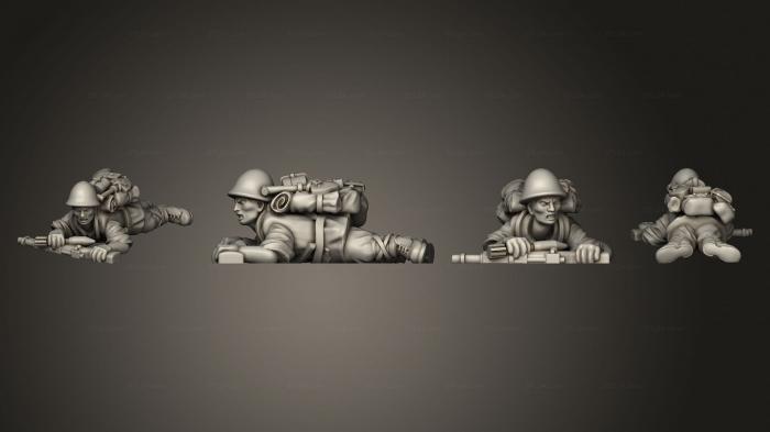 Military figurines (INFANTRY AT ASSISTANT B, STKW_8008) 3D models for cnc