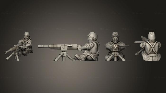 Статуэтки военные (СТРЕЛОК ПЕХОТНОГО ПУЛЕМЕТА HMG, STKW_8074) 3D модель для ЧПУ станка