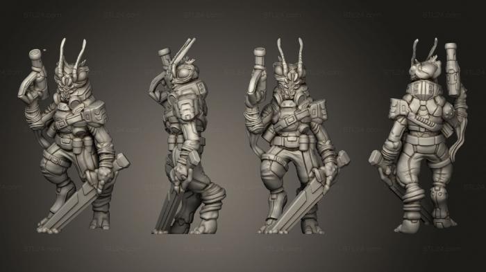 Military figurines (Insectoid Warrior Based, STKW_8177) 3D models for cnc