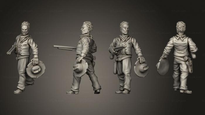 Military figurines (Join or Die BLAXPLOITATION GUNSLINGER 06, STKW_8281) 3D models for cnc