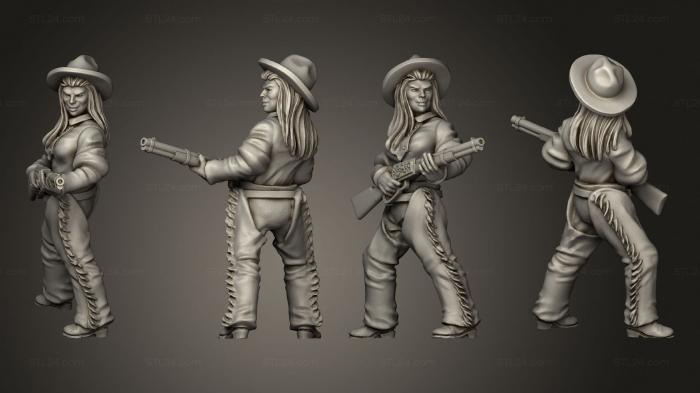 Military figurines (Join or Die WOMAN GUNSLINGER 01, STKW_8422) 3D models for cnc