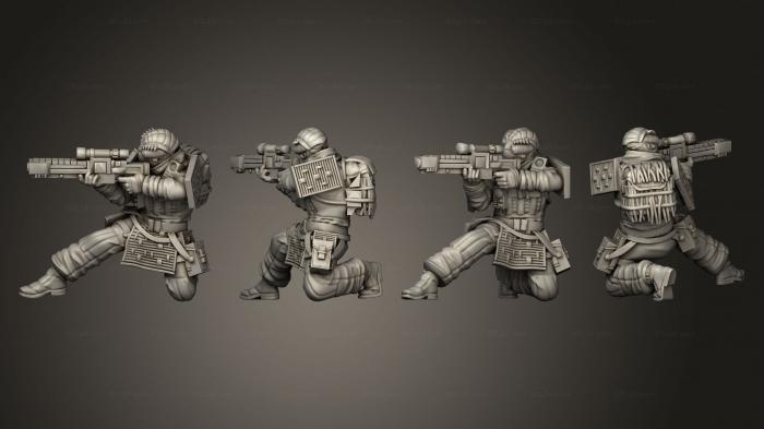 Military figurines (kneeled, STKW_8606) 3D models for cnc