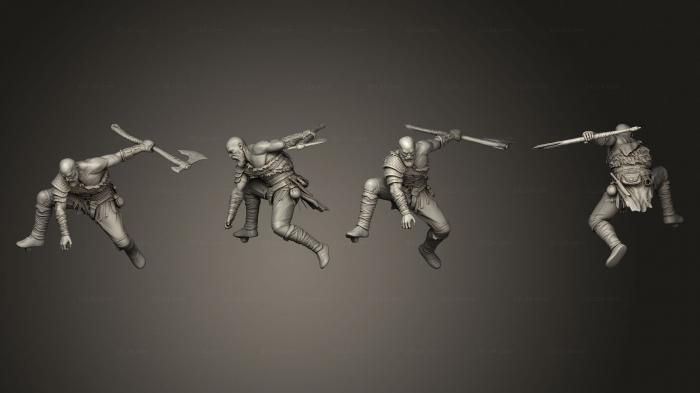Military figurines (Kratos God of War, STKW_8761) 3D models for cnc