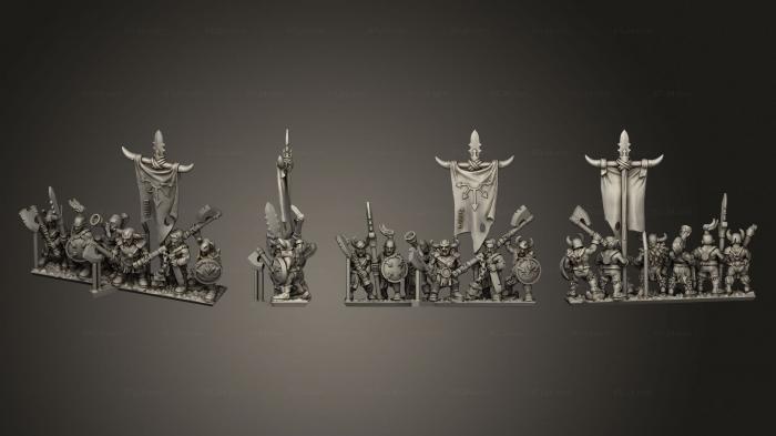 Military figurines (light infantry c 1 banner, STKW_8982) 3D models for cnc