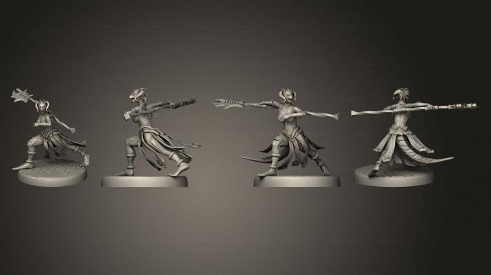 Military figurines (Lizard Folk Brood Guard Attack, STKW_9098) 3D models for cnc