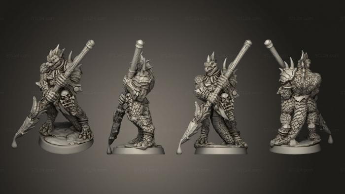 Military figurines (Lizardfolk 3 Poisoned, STKW_9103) 3D models for cnc