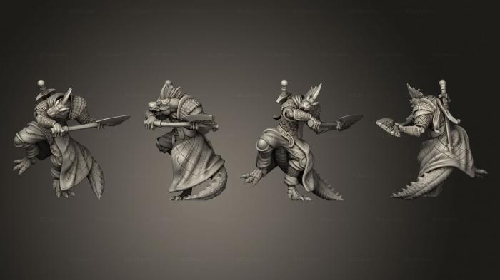 Military figurines (Lizardman Tribe Barbarian, STKW_9129) 3D models for cnc