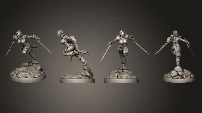 Military figurines (lven Huntress Charging v 3, STKW_9225) 3D models for cnc