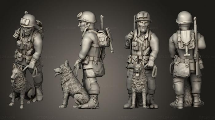 Military figurines (Maitre chien paratrooper 28, STKW_9400) 3D models for cnc